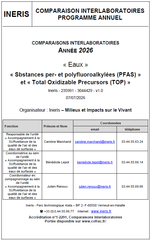 Programme de la CIL PFAS 2026